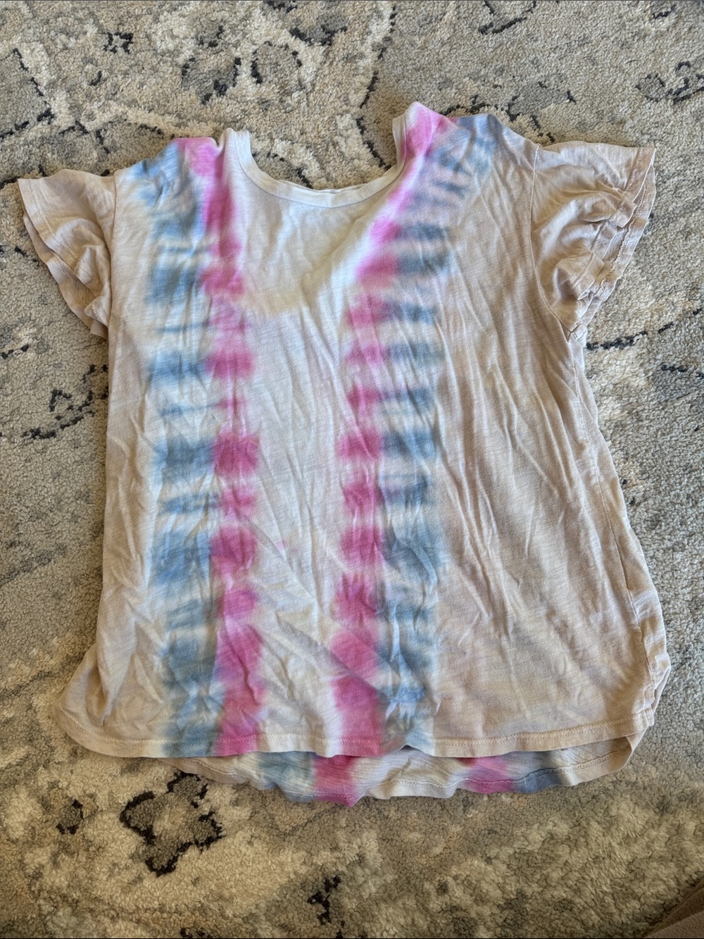 Anthropologie Short Sleeve Tie-Dye Tee in Pink & Blue